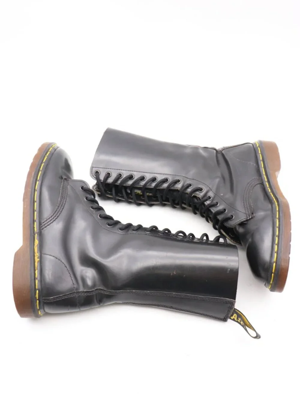 Doc Dr Martens 1914 Women's UK 6 US 8 Made In England 14 Eye Tall Black Boots